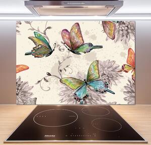 Panel do kuchyně Motýli a květiny pksh-90122536
