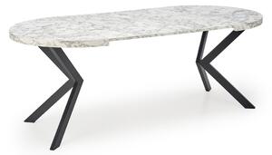 HALMAR Rozkládací jídelní stůl PERONI 100/250 cm bílý mramor/černá