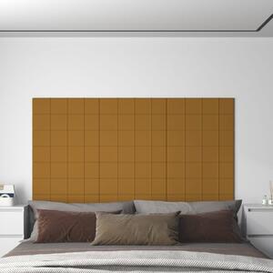 Nástěnné panely 12 ks hnědé 60 x 15 cm samet 1,08 m²