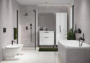 Cersanit City, koupelnová skříňka s umyvadlem 80x45x77,5 cm, bílá lesklá, S801-423