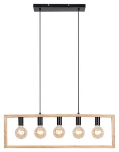 Rabalux Závěsné stropní svítidlo Indigo 5x40W | E27 - světlé dřevo, černá