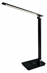 Stolní LED lampa s bezdrátovým nabíjením, stmívatelná, černá