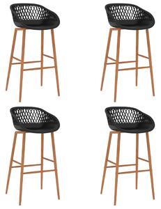 Barové židle Bosler - 4 ks | černo-hnědé
