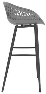 Barové židle Bosler - 4 ks | šedo-černé