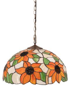 Brilagi - Tiffany vitrážový lustr na řetězu SUNFLOWER 1xE27/60W/230V pr. 40 cm