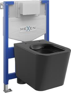 Mexen Fenix XS-F, podomítkový modul a závěsné WC Teo, černá matná, 6803385XX85