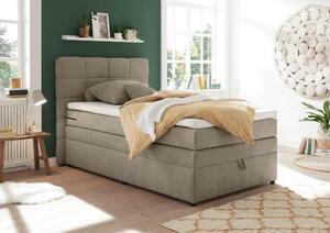 POSTEL BOXSPRING, 120/200 cm, pískové barvy MID.YOU - Postele s úložným prostorem, Online Only