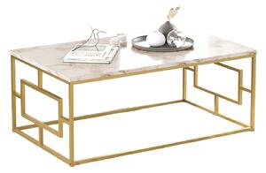 VEGY 12 designový konferenční stolek, barva mramor/zlatý