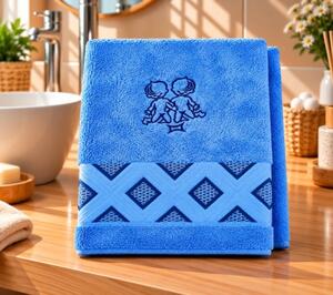 Bellatex Froté ručník diamant se znamením BLÍŽENCI 50x100 cm Blíženci Modrá