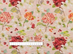 Biante Dekorační povlak na polštář PML-091 Hortenzie a lilie na růžovém 35 x 45 cm