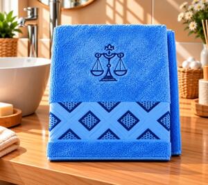 Bellatex Froté ručník diamant se znamením VÁHY 50x100 cm Váhy Modrá