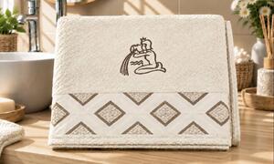 Bellatex Froté ručník diamant se znamením VODNÁŘ 50x100 cm Vodnář Béžová
