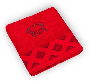 Bellatex Froté ručník diamant se znamením BÝK 50x100 cm Býk Červená