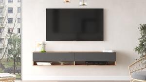 Závěsný TV stolek FREY 9, barva borovice + antracit