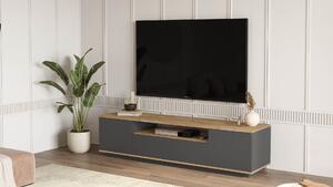 TV skříňka FREY 7, barva šedá + borovice