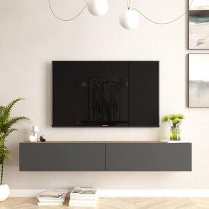 Závěsný TV stolek FREY 8, barva borovice + antracit