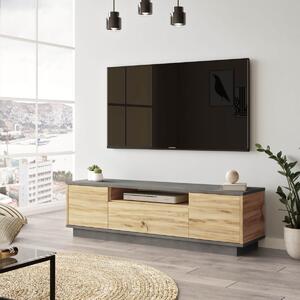 TV skříňka LEVY 4, barva beton + dub Left