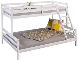 Patrová postel 90x200cm + 140x200cm Sully - bílá