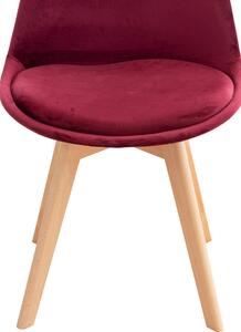 Jídelní židle Crediton - 4 ks - samet | červené bordeaux
