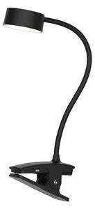 Solight LED stolní nabíjecí lampička, 2W, 210lm, 3CCT, černá, clip WO3001-B