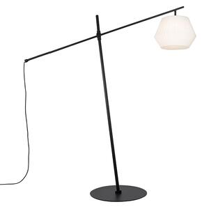 Designová venkovní stojací lampa černá s bílým stínítkem IP44 - Robbert