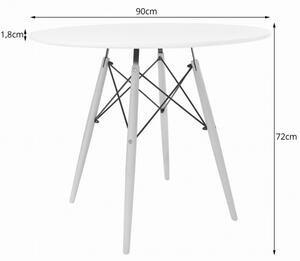 Kulatý stůl TODI 90 cm bílý