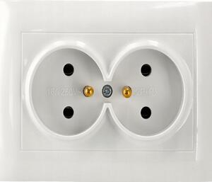 Dvojitá zásuvka 2x2P+Z VIPLAST
