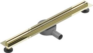 Mexen Flat nerezový sprchový žlab s rotačním 360° sifonem 70 cm, vzor SLIM, zlatá, 1541070