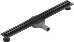 Mexen Flat nerezový sprchový žlab s rotačním 360° sifonem 60 cm, vzor SLIM, černá, 1741060