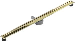 MEXEN Flat nerezový sprchový žlab s rotačním 360° sifonem 130 cm, vzor SLIM, zlatá, 1541130