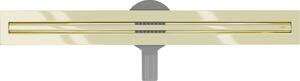 Mexen Flat nerezový sprchový žlab s rotačním 360° sifonem 60 cm, vzor SLIM, zlatá, 1541060