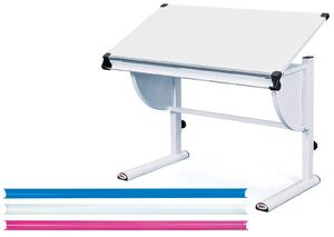 Dětský funkční stůl Curtis - bílá (růžová+modrá)