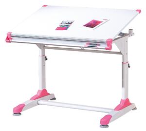 Dětský funkční stůl I Curtis - bílá (růžová+zelená)