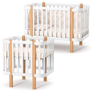 Gekko Kids Zukko rostoucí postýlka 80x60 bílá/přírodní buk