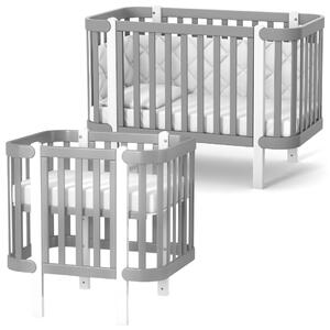 Gekko Kids Zukko rostoucí postýlka 80x60 šedá/bílá