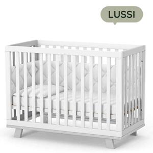 Dětská postýlka 120x60. Přístavná. Bílá / Šedá. Lussi Gekko Kids