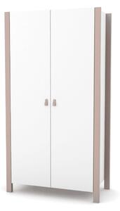 Dvoudveřová šatní skříň Zukko Gekko. 96х47х180cm. Cappuccino / Bílá
