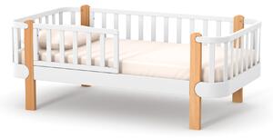 Dětská postel Zukko Gekko 160x80. Bílá / Přírodní buk