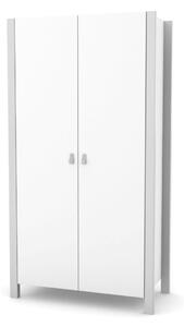 Dvoudveřová šatní skříň Zukko Gekko. 96х47х180cm. Bílá / Šedá