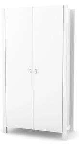 Dvoudveřová šatní skříň Zukko Gekko. 96х47х180cm. Bílá