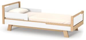 Jednolůžková postel Lussi Gekko 190x80. Bílá / Přírodní buk