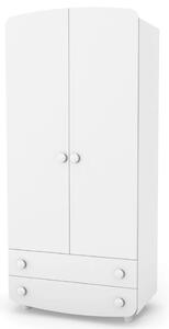 Dvoudveřová šatní skříň Tusso Gekko. 85х49х187cm. Bílá