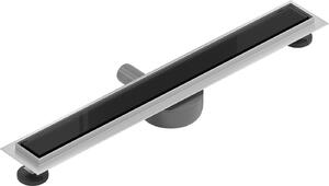 Mexen Flat lineární nerezový žlab 50 cm, 360° sifon, černé sklo - 1026050-40