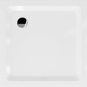 Mexen SLIM - Čtvercová sprchová vanička 70x70x5cm + chromový sifon, chromový bílá, 40107070