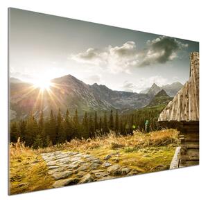 Dekorační panel sklo Dům v horách pksh-93028328