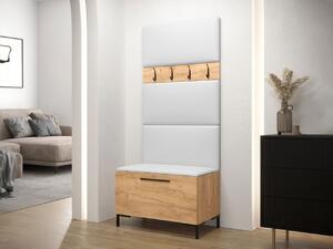 Předsíňová sestava Frunofta III, Barva: dub craft, Barva látek:: ekokůže Soft 017 (bíla) 5903211159244