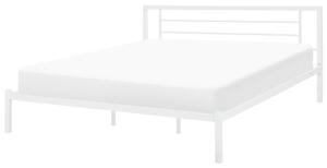Kovová bílá postel s rámem CUSSET 180 x 200 cm