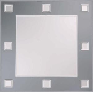 Dekorativní zrcadlo na zeď - 60 x 60 cm s šedým podkladem a fazetami - Mondo