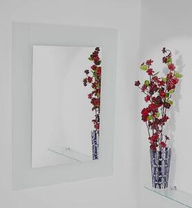 AMIRRO Zrcadlo na zeď do pokoje ložnice dekorativní SATINATO 60 x 80 cm s pískovaným okrajem 238-060