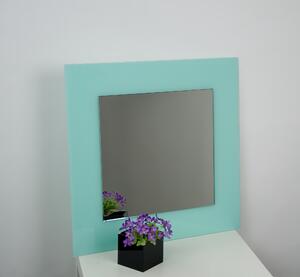 Zrcadlo na zeď do pokoje do ložnice předsíně na chodbu dekorativní s aplikacemi CUBE GREEN 60 x 60 cm s podkladem Lacobel v odstínu pastelová zelená 712-567
